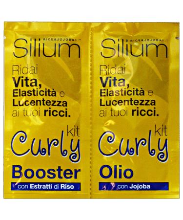 Silium Kit Curly Oil Booster + Conditioner Curly Hair Treatment With Jojoba Ed Rice Extracts 2 sachets 12ml