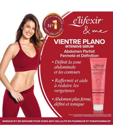 E'LIFEXIR - Vientre Plano Intensive Serum - Defines Volume Drains and Tones the Abdomen - Firming Cream - Contains SLIMEXIR PINK PEPPER and Caffeine - For Men and Women - 150ml - Buy Online on GoSupps.com