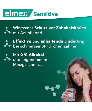 Elmex Mouthwash Sensitive 4x400ml - Extra Protection for Sensitive Teeth & Tooth Neck Caries | Alcohol-Free Mint Flavor - Daily Oral Care - Buy Online on GoSupps.com