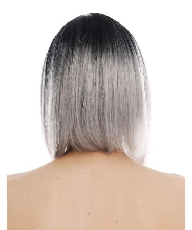 WIG ME UP TYS-896-1BTT-T0906 Women's Long Bob Ombre Wig - Black Grey Clavi-Cut Shoulder Length Hairstyle - Buy Online on GoSupps.com