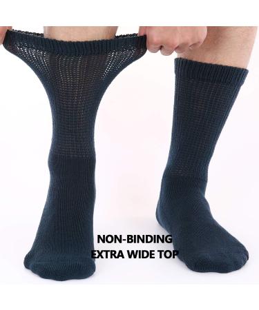 MD FootThera 6 Pairs Men Non-Binding Thermal Diabetic Socks - Warm Winter Crew Socks with Cushion Sole & Moisture Wicking Technology - Size 10-13, 2 White/2 Brown/2 Navy - Buy Online on GoSupps.com