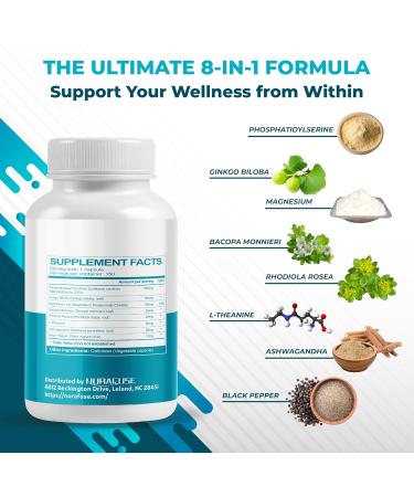 High Potency Phosphatidylserine with Ginkgo Biloba Magnesium L-Theanine Ashwagandha & Black Pepper Supports Brain Wellness Cortisol Health & Healthy Aging* Made in The USA 150 count (pack of 1) - Buy Online on GoSupps.com