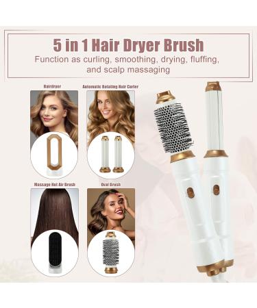 VOCOSTE 5 in 1 Hot Air Brush - Detachable Hair Dryer & Styler Volumizer White Gold Tone - Buy Online on GoSupps.com