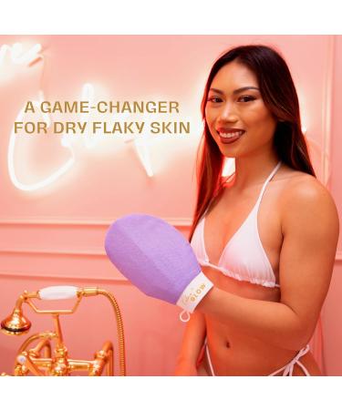 Kalma Glow Bath Glove | Exfoliating Body Scrub Mitt | Gentle Dead Skin Remover | Black - Buy Online on GoSupps.com