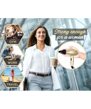 Le Angelique Mini Hair Dryer 1200W Super Strong with Diffuser Travel Size (Pink Cheetah) - Buy Online on GoSupps.com