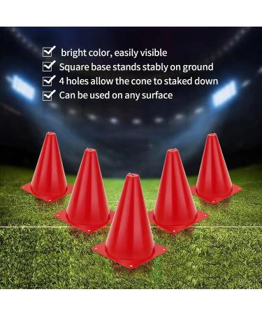 Kids Sports Training Cones Set - 24 Pack 7 Inch Agility Field Markers for Soccer, Football, Basketball Drills - Indoor/Outdoor Plastic Cone Set - Buy Online on GoSupps.com