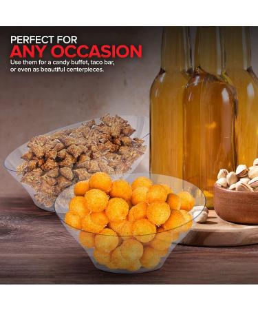 Set of 4 Medium Clear Plastic Serving Bowls - Disposable Candy Dishes for Parties and Office Desks - 20 Oz Buffet Containers for Snacks and Salad Bars - Buy Online on GoSupps.com