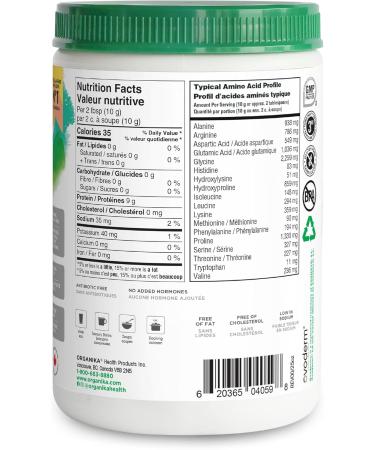Organika Full Spectrum Collagen - Type 1 2 3 5 10 - Complete Collagen Naturally Containing Hyaluronic Acid and Elastin for Increased Hair Skin Nail Joints and Muscle Benefits - 250g 25 Servings - Buy Online on GoSupps.com