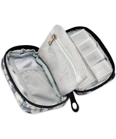 Shop Naanle Plaid Scottish Dog Pill Box - 7 Day Travel Organizer with Zipper | Compact Vitamin Supplement Case for International Shipping - Buy Online on GoSupps.com