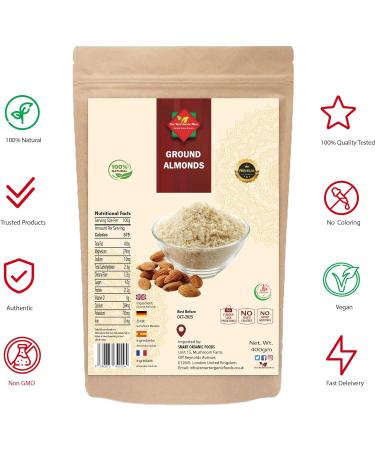 Ground Almonds (400g / 14.11oz) | Gluten-Free and Vegan | Best for Healthy Cooking Baking Smoothies Paleo and Keto Diets | Rich in Protein & Vitamins | Supplied in Reusable Zip Sealed Packaging - Buy Online on GoSupps.com