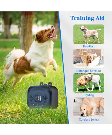 Tepimato Ultrasonic Dog Barking Control Device | LCD Display, 4 Frequency Levels, 50ft Range | Automatic Stop Anti-Barking Deterrent for Indoor & Outdoor Dogs - Buy Online on GoSupps.com
