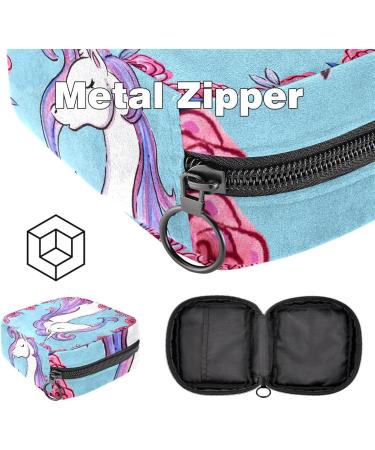 Menstruation Pad Bag with Zipper | Cute Unicorn & Rose Designs | Women s Napkin & Tampon Collecting Bags - Buy Online on GoSupps.com