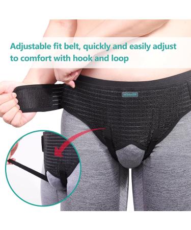 Lefeke Hernia Belt for Men - Adjustable Inguinal Support Brace for Groin Pain Relief & Bilateral Hernias (Medium 4 Compression Pads - Buy Online on GoSupps.com