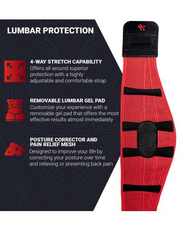 UFlex Athletics Adjustable Lumbar Back Support Brace Medium Waist Trainer Belt for Workout Sports & Posture Correction Breathable Pain Relief Gel Mesh Pads - Buy Online on GoSupps.com