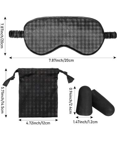 Silk Satin Sleeping Mask Set with Blindfold, Eyeshade, Ear Plugs, and Storage Bags - Ideal for Women and Men, Sleep, Travel, and Nap - Black & Taro Purple - Buy Online on GoSupps.com
