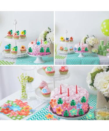 Buy Catelves 80 Pieces Edible Cake Decorations - Tropical Flowers for Wedding & Hawaii Jungle Theme - Buy Online on GoSupps.com