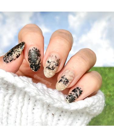 Maniology Moo-velous Nail Stamping Plate | Cow Spots Nail Art Designs for Stunning Cow-Theme Manicure - Buy Online on GoSupps.com