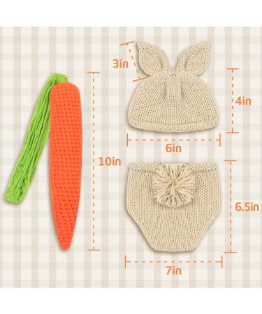 Handmade Crochet Newborn Photography Prop Set - Baby Bunny Outfit for Easter, Halloween, Christmas - Buy Online on GoSupps.com