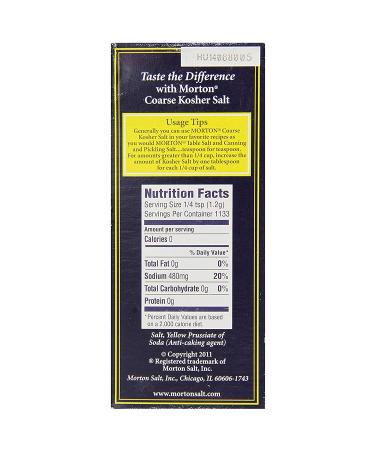 Morton Coarse Kosher Salt 1.36kg: Finest Quality for Cooking and Seasoning - Buy Online on GoSupps.com