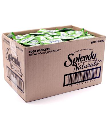 SPLENDA Naturals Stevia Zero Calorie Sweetener: No Calories, All Natural Sugar Substitute With No Bitter Aftertaste - Single Serve Granulated Packets (1000 Count)
