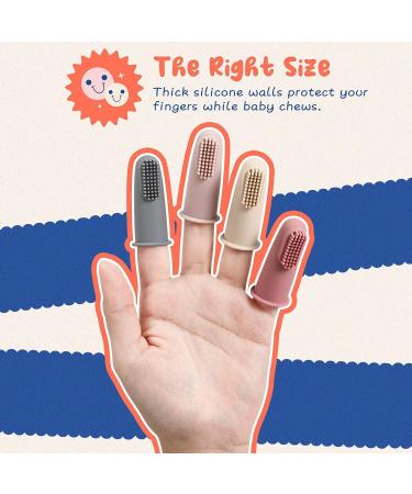 12-Piece Silicone Baby Finger Toothbrush Set for Newborns - Soft Oral Care for Infants and Toddlers | Teething Care | BPA-Free | 6 Colors - Buy Online on GoSupps.com
