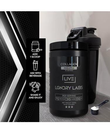 LIVE LGNDRY LABS Collagen Peptides Powder Pineapple Flavor Collagen Protein Supplement for Skin Hair Nails & Joint Support 7g Protein per Serving Low Carb 30 Servings - Buy Online on GoSupps.com