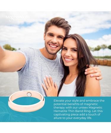 Copper Stainless Steel Magnetic Thin Band Ring - Holistic Wellness & Style Enhance Well-Being Unisex Gift Size 9 - International Shipping - Buy Online on GoSupps.com