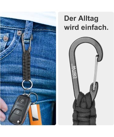 Eotw Paracord Karabiner | Personalized D Ring Key Ring for Motorcycle Auto Camping & Hiking - Unisex Black - Buy Online on GoSupps.com