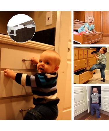Child Safety Cabinet Locks - 12 Pack Baby Proofing Latches for Drawers & Cupboards - Easy Adhesive Installation - No Tools Needed (White) - Buy Online on GoSupps.com