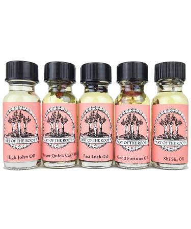 Luck 5 OIL SET | Shi Shi, Quick Cash, Good Fortune, Fast Luck & High John | Success, Manifestation & Good Luck Rituals | Wiccan Pagan Hoodoo Conjure Magick