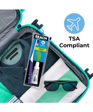 REACH Ultraclean Travel Kit Toothbrush with Cap and Toothpaste - TSA-Friendly, Multi-Angled Soft Bristles in Resealable Bag - Buy Online on GoSupps.com