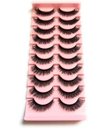 10 pairs Cats eye lashes Faux Mink False Eye Lashes D-Curl Fluffy and Wispy Ultra Soft Premium Sweat and Water Resistant Feather Light Enhancing Beauty and Confidence (5D-B23) - Buy Online on GoSupps.com