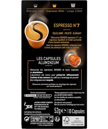 Senseo Espresso Capsules N 7 10 Aluminum Capsules Compatible with Nespresso Machines 52 g - Buy Online on GoSupps.com
