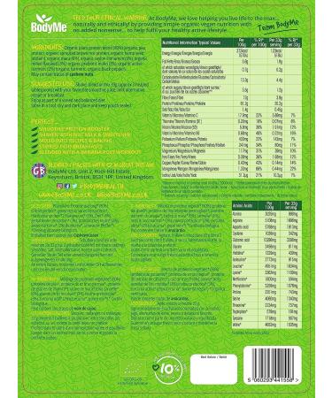 BodyMe Organic Vegan Protein Powder Blend with Maca and Cinnamon - Superfood Boosted, Unflavoured, Dairy and Soy Free - 1kg (30 Servings) - Buy Online on GoSupps.com