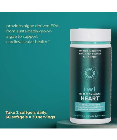 Iwi Omega-3 & Heart Omega-3 Bundle 30 Servings Vegan Plant-Based Algae Omega 3 Krill & Fish Oil Alternative No Fishy Aftertaste - Buy Online on GoSupps.com