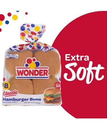Wonder Bread Classic Hamburger Buns - 15 oz - Soft and Delicious - Buy Online on GoSupps.com