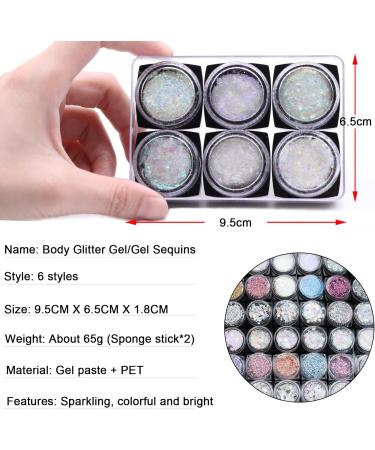 6 Colors Body Glitter for Face Hair & Festivals | Sequin Makeup for Masquerade & Club Parties | International Shipping Available - Buy Online on GoSupps.com
