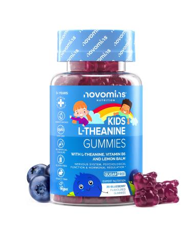 L-Th anine pour enfants - 50 mg de L-Th anine avec M lisse et Vitamine B6 - V gan - Sans Gluten - Concentration et Focalisation - 30 Gommes - Novomins