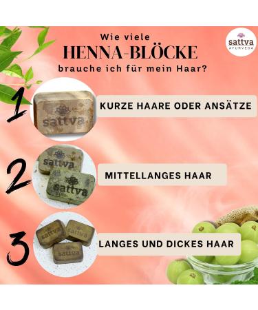 Sattva Ayurveda Natural hair dye in henna block red revolutionary formula with oils organic hair color red ECOCERT Regenerating vegetable hair color red 3 blocks of 80 g - Buy Online on GoSupps.com