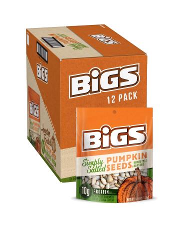 BIGS Pumpkin Seeds, Lightly Salted, Keto Friendly Snack, 5.0 oz (Pack of 12)