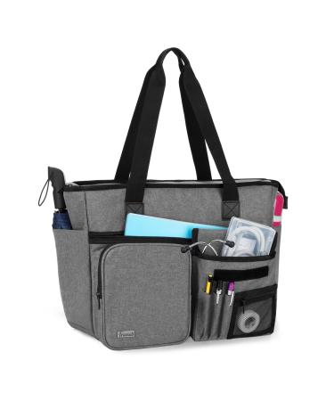 Trunab Nurse Tote Bag for Work with Padded 15.6 Laptop Sleeve, Grey