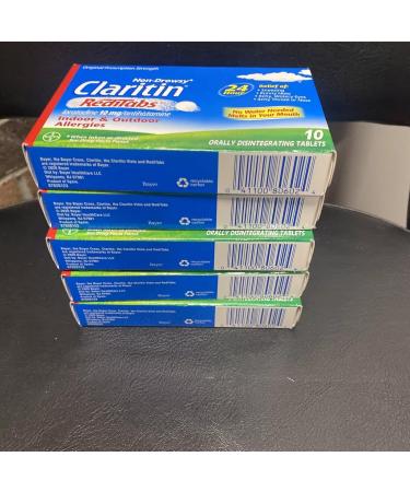 Claritin 24 Hour Indoor & Outdoor Allergy RediTabs - 10 ct Pack of 5 - Buy Online on GoSupps.com