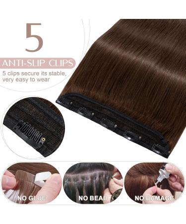 22 inch SEGO One Piece Clip in Human Hair Extension #4 Medium Brown Straight (55g) - Buy Online on GoSupps.com