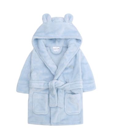 Baby boys & girls Unisex bathrobe (age group 6 - 24 months) soft plush flannel fleece with hooded bathrobe - blue 86-92