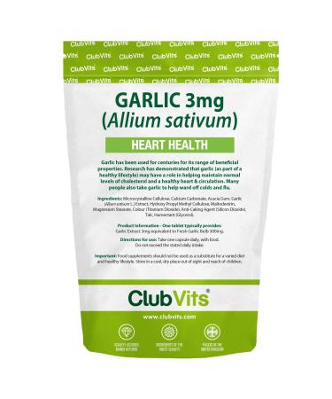 Club Vits Garlic 3mg - 365 Tablets