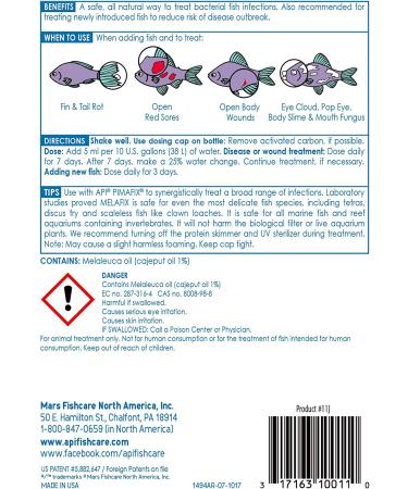 API MELAFIX Fish Remedy 16oz - Natural Tea Tree Extract for Bacterial Infections, Fins Repair & Disease Prevention - Buy Online on GoSupps.com
