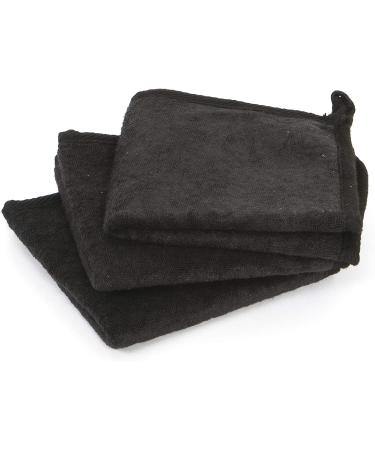 Paradiso 6pk Soft-Weave Wash Cloths in Black - Pack of 6 Luxury Towels - Buy Online on GoSupps.com
