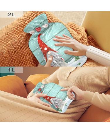 Christmas Gnee Snow Hot Water Bottle with Cover | 2L Pain Relief Heating Bag for Hands - Buy Online on GoSupps.com