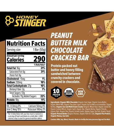 Honey Stinger Protein Cracker Bar | Peanut Butter Milk Chocolate | Sports Nutrition Snack for Exercise, Endurance & Performance | 12 Bars - Buy Online on GoSupps.com