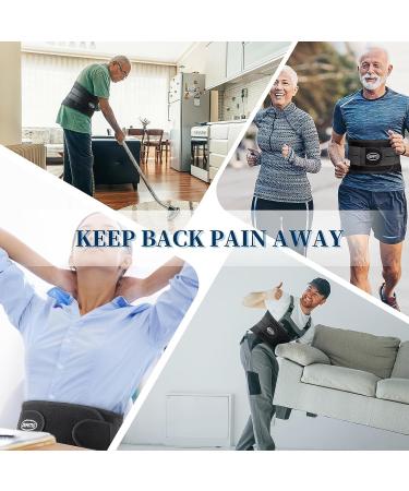 Adjustable Lumbar Support Brace for Lower Back Pain Relief - Includes 3 Replacement Pads - Ideal for Herniated Disc, Sciatica, Scoliosis - Black XL - Buy Online on GoSupps.com